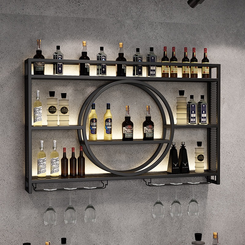 Home Bar Stand - Rak anggur dinding, lemari anggur gantung,