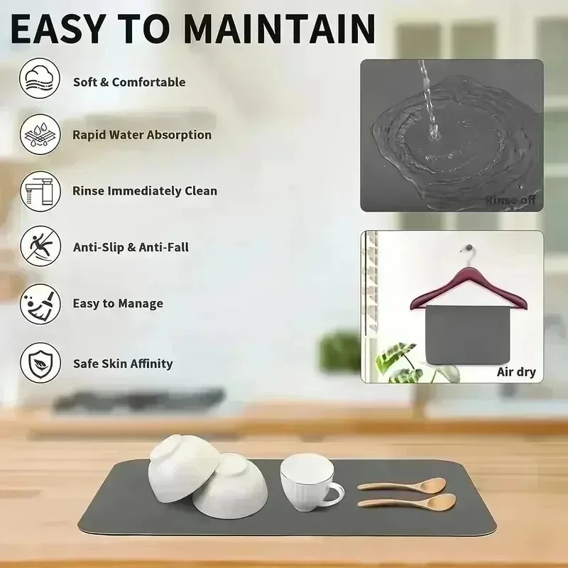 Alas Pengering Dapur Motif Kop - Bar Mat Rubber ulasan dan harga
