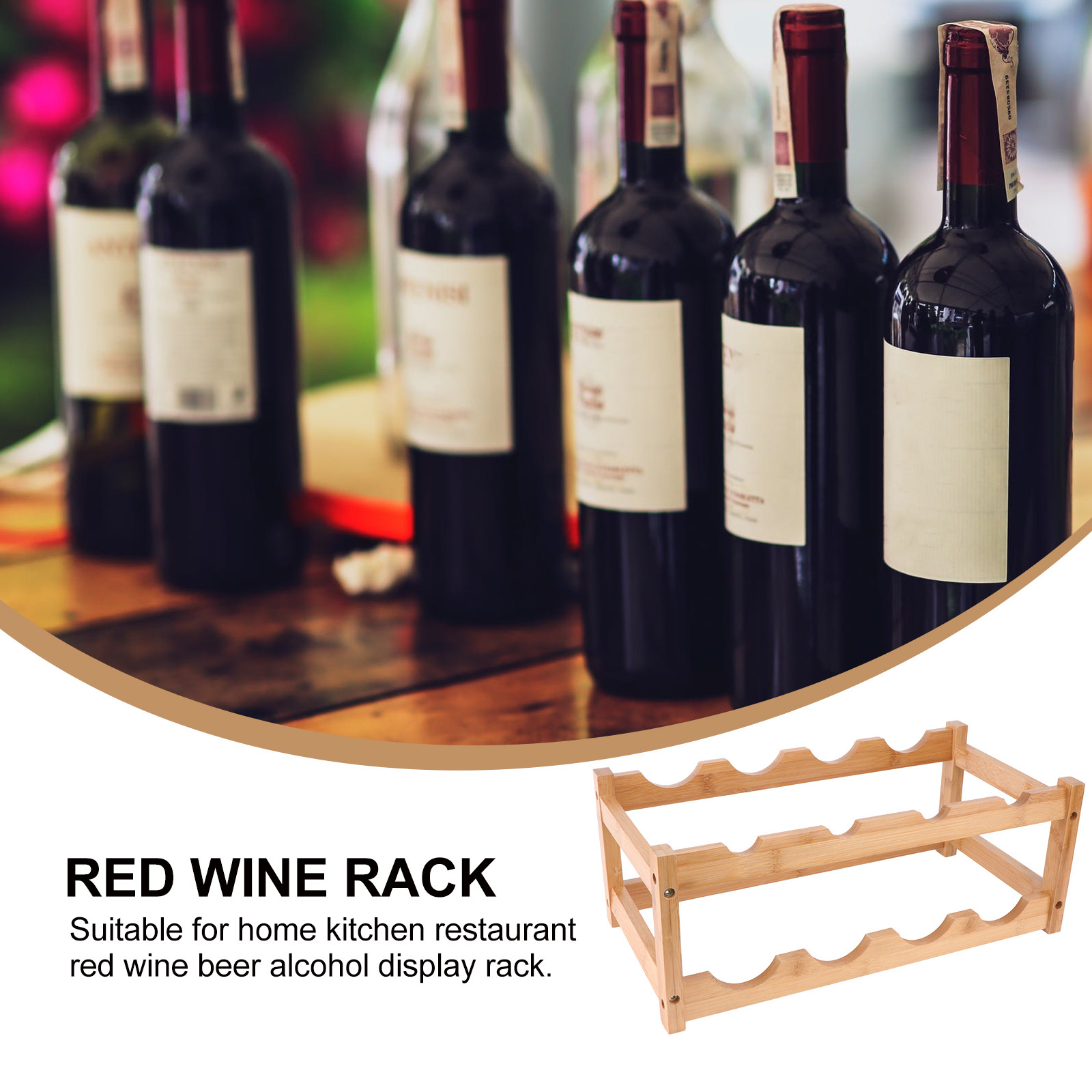 Rak Anggur Kayu Dua Lapis Warn - Home Bar Stand ulasan dan harga