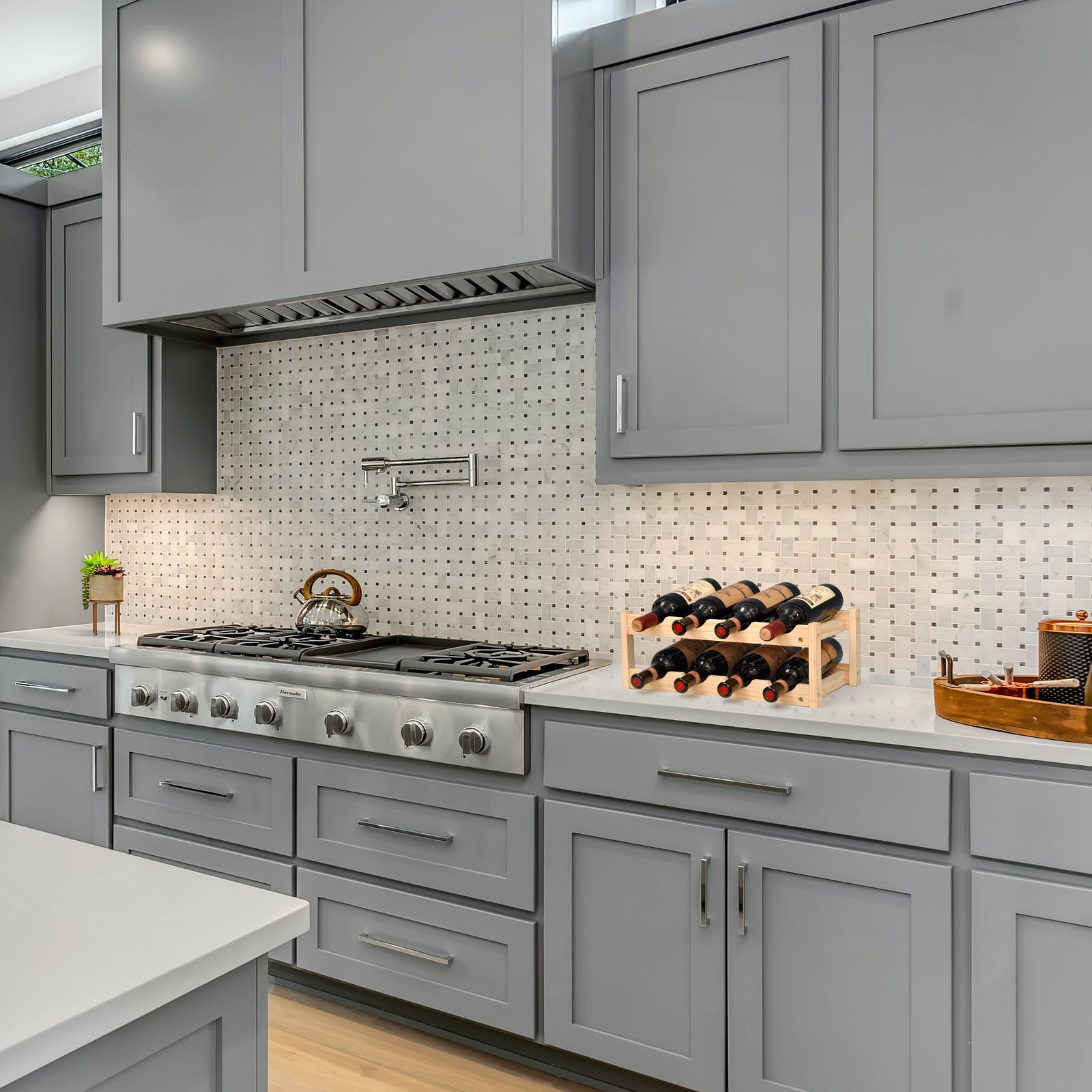 Rak Anggur Kayu Dua Lapis Warn - Home Bar Stand ulasan dan harga